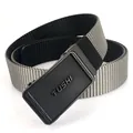 Ceinture tactique pour homme en nylon avec boucle noire mate et sangle tressée grise - Gris/Noir