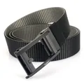 Cintura tattica in nylon nero da uomo con fibbia rotante nera opaca per outdoor e tempo libero - 120cm / Fibbia Nera - Nero/Grigio