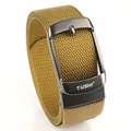 Outdoor khaki nylon belt with dark gunmetal buckle and durable braided fabric texture - 120cm / Gunmetal Buckle Wolf Brown