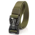 Cintura tattica da uomo in nylon verde oliva con fibbia a sgancio rapido nera Tushi - 125cm / Verde Militare