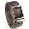 Jungle camouflage nylon tactical belt for men with grey automatic metal buckle - Gunmetal Buckle Classic Camouflage