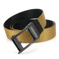 Cintura uomo in nylon bicolore kaki e nero con fibbia automatica nero opaco - 120cm / Fibbia Nera - Nero/Marrone Lupo