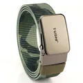 Cintura tattica in nylon mimetico con fibbia automatica in metallo opaco per outdoor e casual - Verde Militare Camo