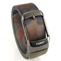 Men's nylon tactical belt featuring a jungle camouflage pattern and matte metal pin buckle - 120cm / Gunmetal Buckle Classic Camo