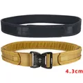 Set cinture tattiche in nylon con fibbia in alluminio da 4,3 cm in kaki e nero - L / Interno 125CM / Esterno 145CM / Fibbia Nera Marrone Lupo