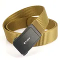 Tactical khaki nylon belt with matte black automatic buckle for outdoor sports and leisure - 120cm / Coyote Brown