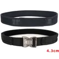 Cintura tattica da 1,7 pollici con fibbia in lega a sgancio rapido e nastro di nylon - L / Interno 125CM / Esterno 145CM / Fibbia Grigio Siderale - Nero