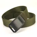 Cintura tattica in nylon verde militare con fibbia automatica in lega nera da uomo - Verde Militare