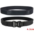 Set cintura tattica nera in nylon con fibbia rapida in alluminio da 4,3 cm - S / Interno 105CM / Esterno 125CM / Fibbia Nera - Nero