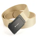 Ceinture de sport d'extérieur en nylon kaki avec boucle automatique noire mate - 120cm / Kaki