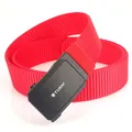 Ceinture de sport rouge en nylon pour homme avec boucle automatique noire mate - 120cm / Rouge