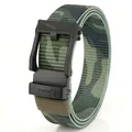 Men's tactical camouflage nylon belt with automatic sliding buckle for golf and outdoor - 120cm / Army Green Camo