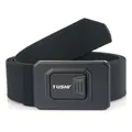 Tactical nylon stretch belt in black color featuring a quick-release alloy buckle - 120cm / Black Buckle - Black