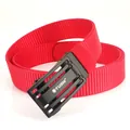 Ceinture tactique en nylon rouge pour homme avec boucle automatique noire et toile - Rouge