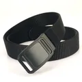 Cintura da uomo in nylon outdoor con fibbia automatica in lega nera opaca resistente - Nero