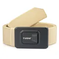 Khaki nylon tactical belt with black quick release buckle featuring the TUSHI logo - 120cm / Black Buckle - Khaki