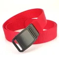 Men's nylon casual belt with a vibrant red canvas strap and matte black alloy buckle - Red