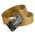 Cintura tattica in nylon marrone coyote con fibbia automatica in metallo nero - Marrone lupo