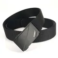 Herren Taktik-Nylongürtel mit schwarzer Automatik-Schnalle aus Legierung für Outdoor - 120cm / Schwarz