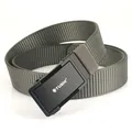 Cintura tattica da uomo in nylon grigio con fibbia automatica TUSHI nera per outdoor - Grigio scuro