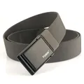 Men's nylon canvas belt with matte black automatic slide buckle for casual work pants - 120cm / Dark Gray
