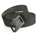 Men's black nylon tactical belt with quick-release buckle and breathable woven strap - Black and Grey