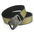 Quick-dry nylon belt with black buckle and green honeycomb woven texture for men - Black And Green