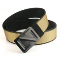 Nylon tactical belt with black and gold weave and matte black buckle with relief - Black and Brown