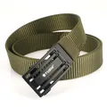 Men's army green tactical nylon belt with black matte flat automatic buckle - Army Green