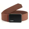 Dark brown nylon tactical belt featuring a matte black alloy quick-release buckle - Brown / 120cm
