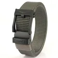 Army green tactical nylon belt for men with black automatic quick release buckle - 120cm / Dark Gray