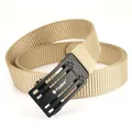Ceinture tactique en nylon kaki avec boucle automatique noire mate et logo TUSHI - Kaki