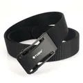 Cintura tattica in nylon nero con fibbia automatica in metallo nero e logo - Nero