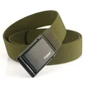 Cintura tattica da uomo in tela di nylon verde militare con fibbia in metallo nero opaco - 120cm / Verde Militare