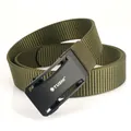 Cintura tattica in nylon verde militare con fibbia automatica nera opaca outdoor - Verde militare