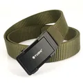 Cintura tattica da uomo in nylon verde militare con fibbia in metallo nero opaco - Verde militare
