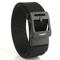 Men's 4.3cm tactical nylon woven belt with alloy automatic buckle in black finish - Black