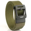 Tactical 4.3cm olive green nylon belt with matte black automatic alloy buckle - Army Green