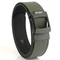 Cinturón táctico de nailon verde militar para hombre con hebilla automática negra mate - Gris oscuro