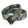 Herren Taktischer Camouflage-Nylongürtel mit mattschwarzer Metall-Automatikschließe - Armeegrün Camo