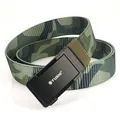 Cintura tattica in nylon mimetico jungle con fibbia nera opaca TUSHI per uomo - Verde Militare Camo
