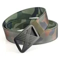 Men's quick-dry nylon belt with green jungle camouflage pattern and black X-buckle - Classic Army Green Camouflage