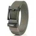 Men's tactical nylon belt in grey with black industrial automatic buckle - Black Buckle - Dark Gray