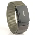 Ceinture tactique en nylon vert armée avec boucle automatique noire et texture tissée - Gris clair
