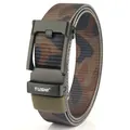 Men's nylon tactical belt featuring jungle camouflage pattern and black automatic buckle - Black Buckle - Classic Camo