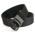 Ceinture tactique en nylon noir pour homme avec boucle automatique mate et logo TUSHI - Boucle automatique / Noir