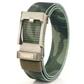 Men's camouflage nylon tactical belt with automatic metal buckle for casual wear - Silver Buckle - Army Green Camo