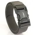 Tactical nylon belt with quick release aluminum buckle and heavy duty military web strap - Elastic Dark Gray
