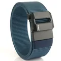 Deep teal 5cm thick nylon tactical belt featuring a matte black quick release buckle - Sapphire Blue