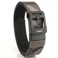 Tactical camouflage nylon belt with heavy-duty quick-release buckle in 45-degree view - 120cm / Dark Gray Camouflage